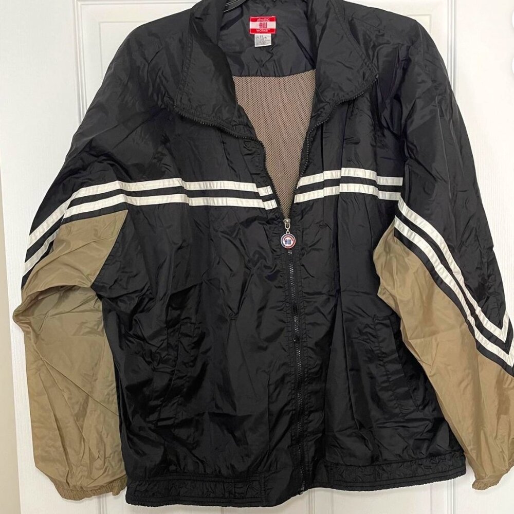 Athletic Works windbreaker zip jacket black 2XL vintage
